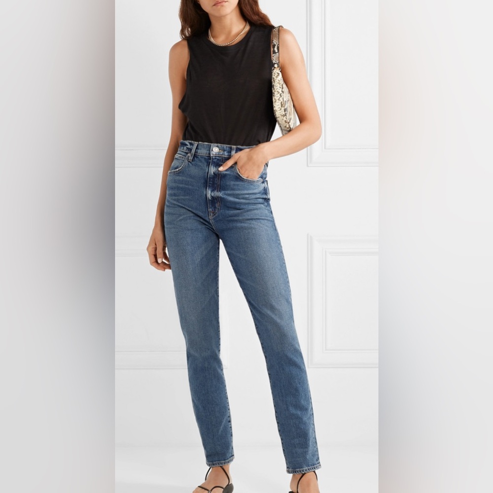 SLVRLAKE Beatnik High Rise Slim Leg Jeans size 26 Salton Sea color $331 retail